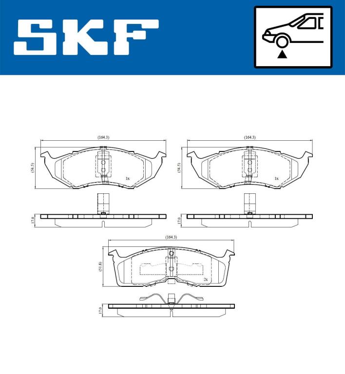 Jogo de 4 pastilhas de travão SKF ref. VKBP 81133
